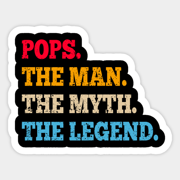 Funny Father, Dad & Grandpa Shirt Pops The Man The Myth Tee Sticker by maelotti22925